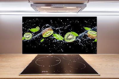 Glass splashback Kiwi and water