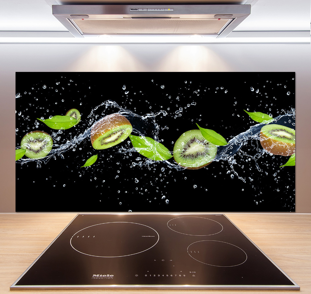 Glass splashback Kiwi and water