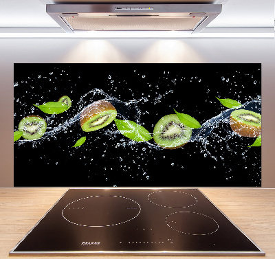 Glass splashback Kiwi and water