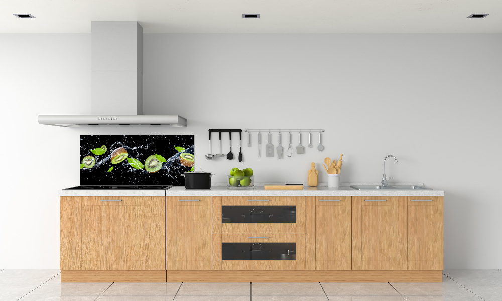 Glass splashback Kiwi and water