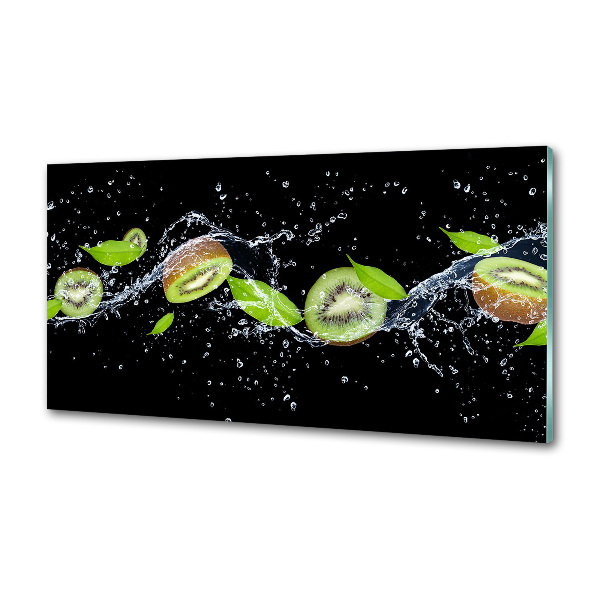 Glass splashback Kiwi and water