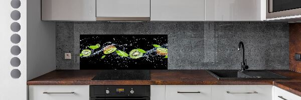 Glass splashback Kiwi and water