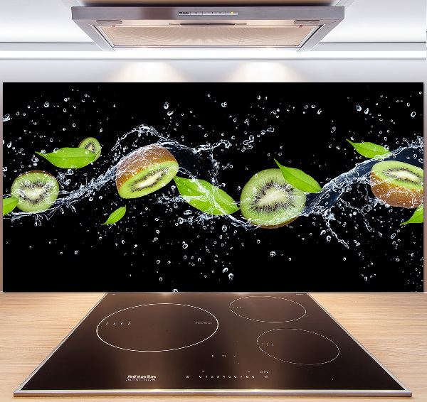 Glass splashback Kiwi and water