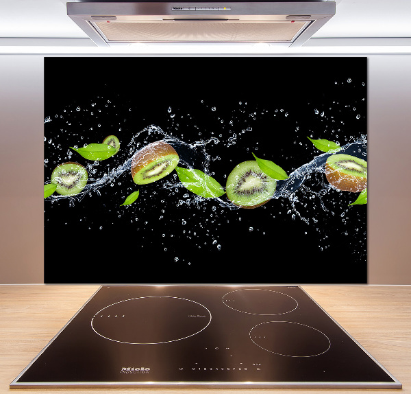 Glass splashback Kiwi and water