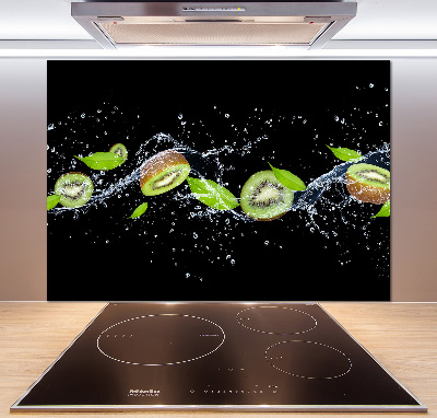 Glass splashback Kiwi and water