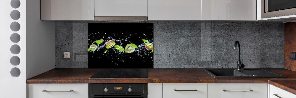 Glass splashback Kiwi and water