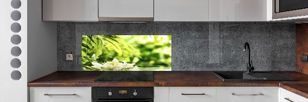 Cooker splashback water lily