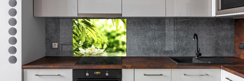 Cooker splashback water lily