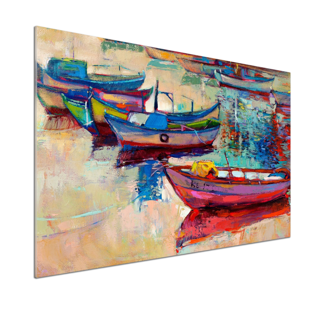 Cooker splashback Colorful boats