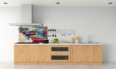 Cooker splashback Colorful boats