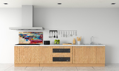 Cooker splashback Colorful boats