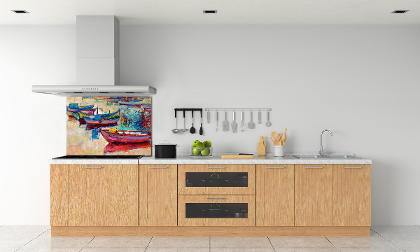 Cooker splashback Colorful boats