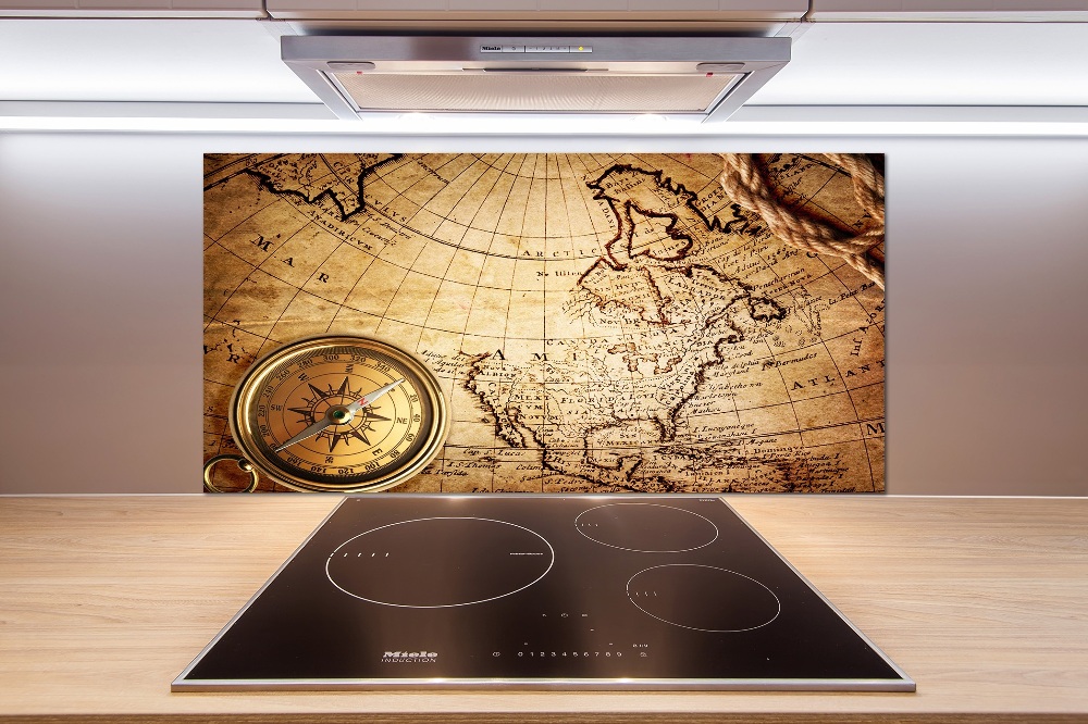 Cooker splashback Compass on the map