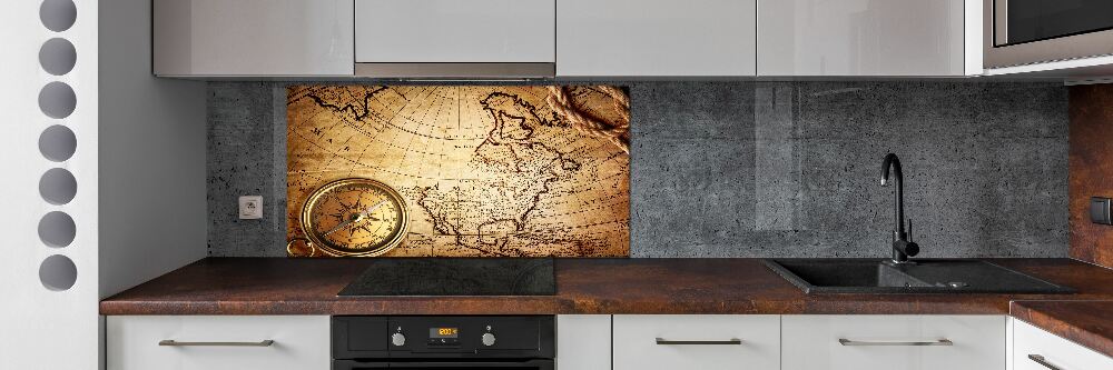 Cooker splashback Compass on the map