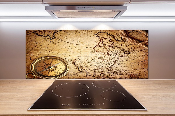 Cooker splashback Compass on the map