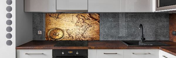 Cooker splashback Compass on the map