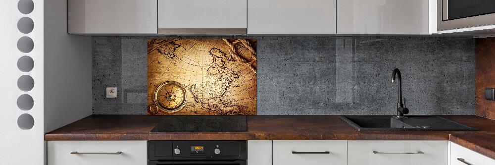 Cooker splashback Compass on the map