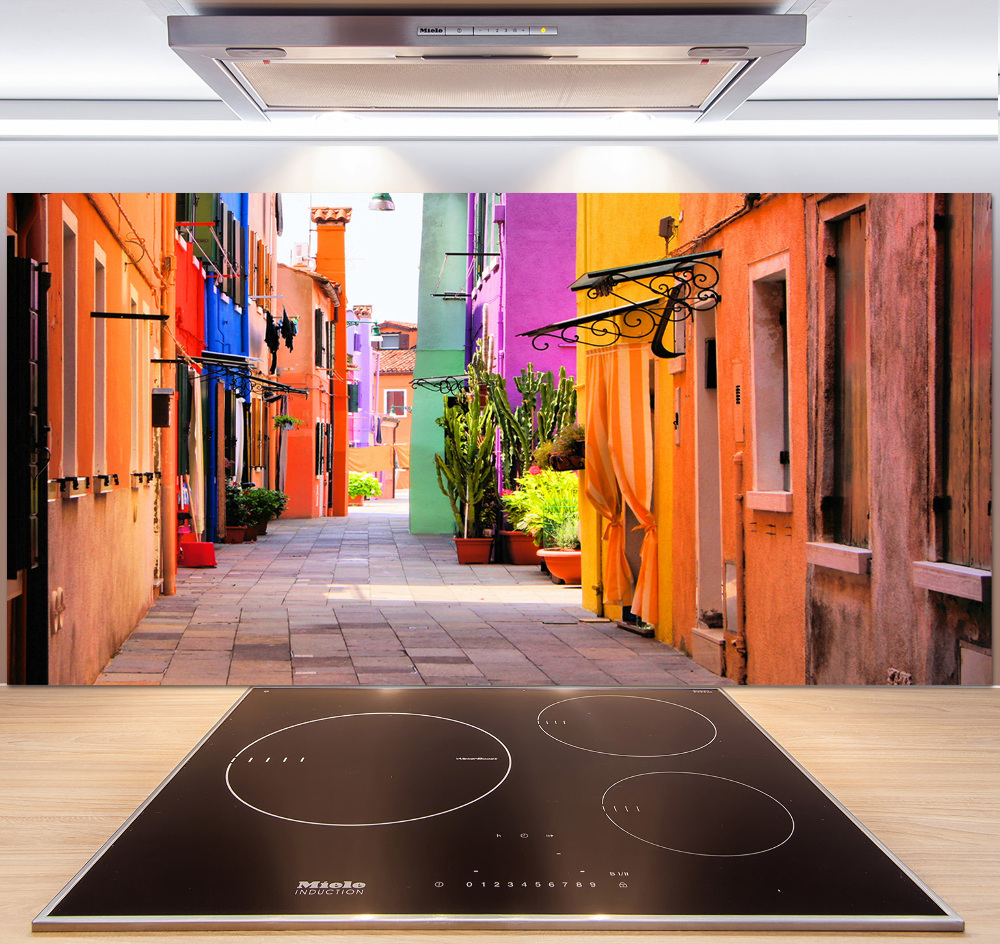 Glass splashback Colorful streets