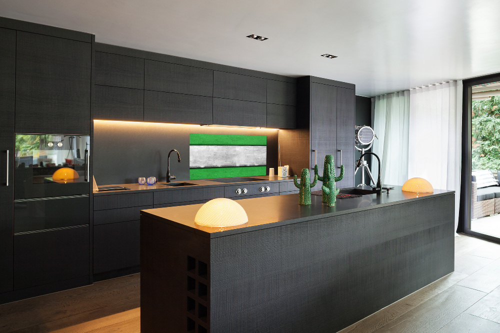 Cooker splashback Green wall