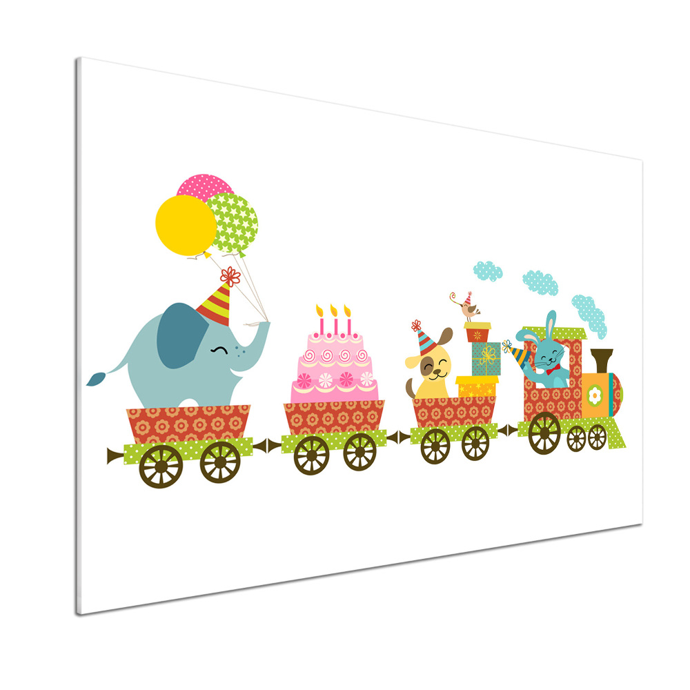 Cooker splashback Cheerful train