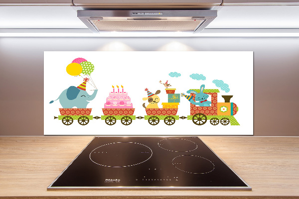 Cooker splashback Cheerful train