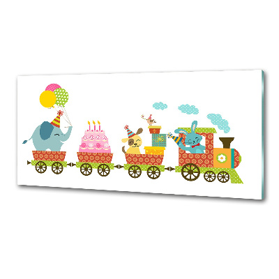 Cooker splashback Cheerful train