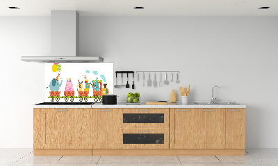 Cooker splashback Cheerful train