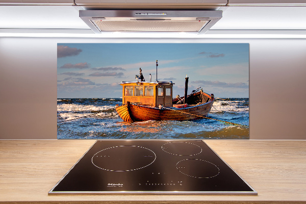 Cooker splashback Fishing boat