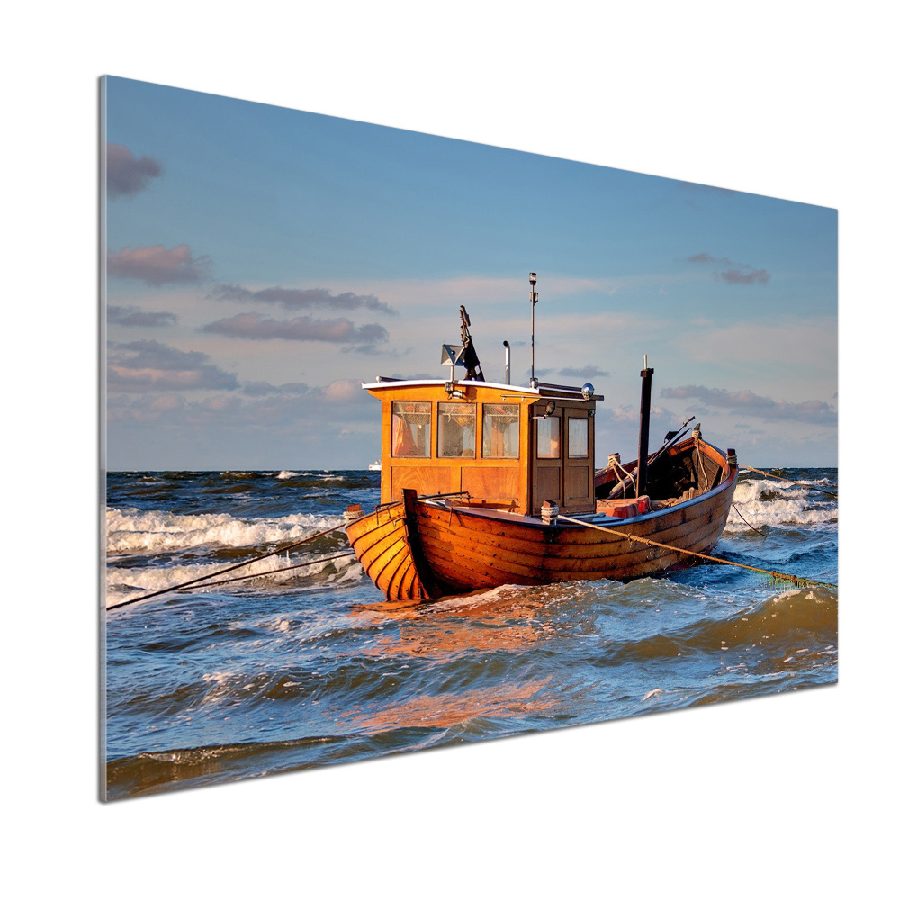 Cooker splashback Fishing boat