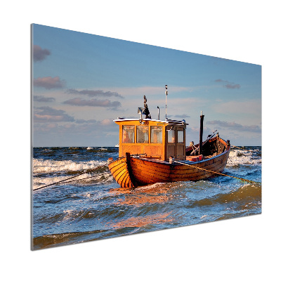 Cooker splashback Fishing boat