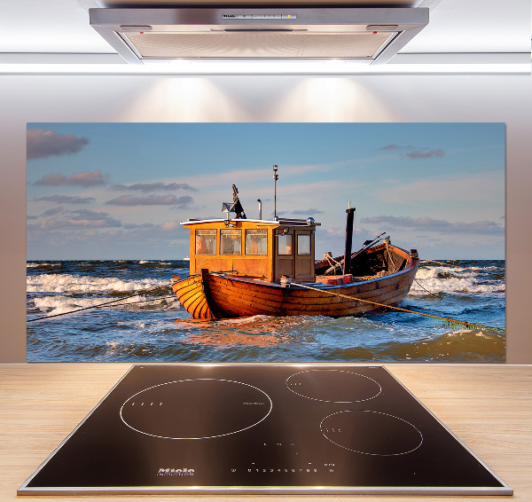 Cooker splashback Fishing boat