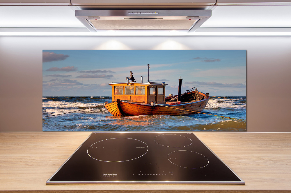 Cooker splashback Fishing boat