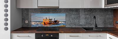 Cooker splashback Fishing boat