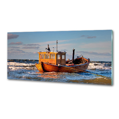 Cooker splashback Fishing boat