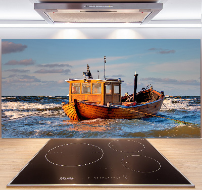 Cooker splashback Fishing boat