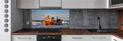 Cooker splashback Fishing boat