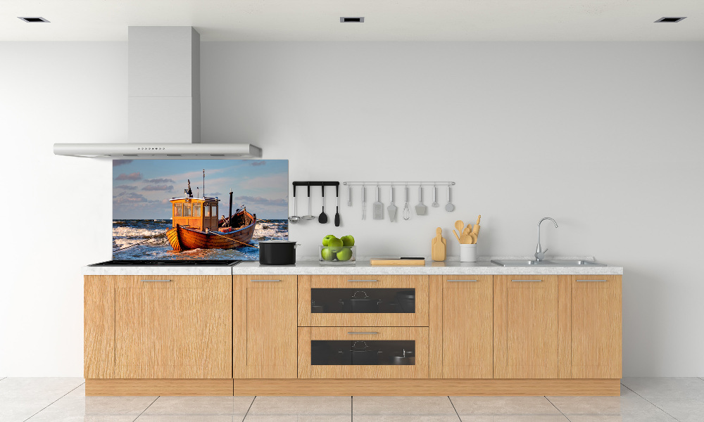 Cooker splashback Fishing boat