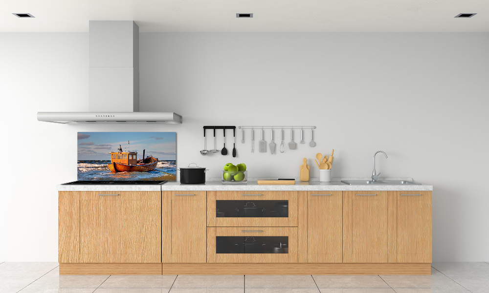 Cooker splashback Fishing boat