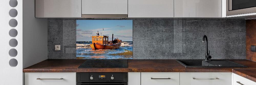 Cooker splashback Fishing boat