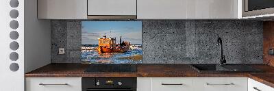 Cooker splashback Fishing boat