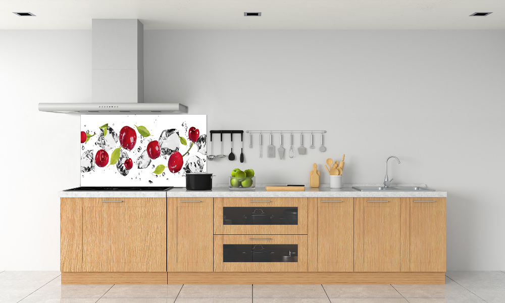 Kitchen splashback Cherries and water