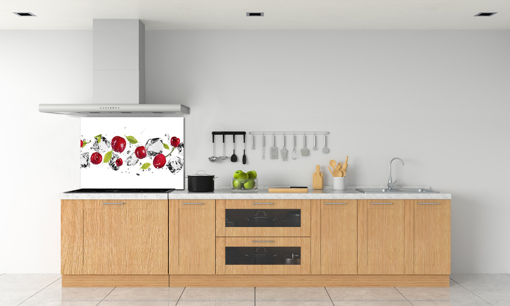 Kitchen splashback Cherries and water