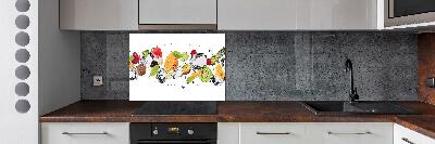 Kitchen splashback Fruit and water