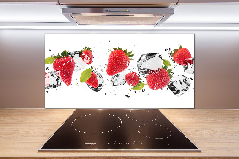 Kitchen splashback Strawberries and water