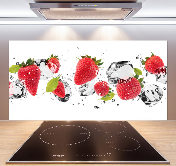 Kitchen splashback Strawberries and water