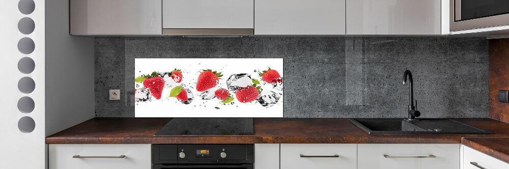 Kitchen splashback Strawberries and water