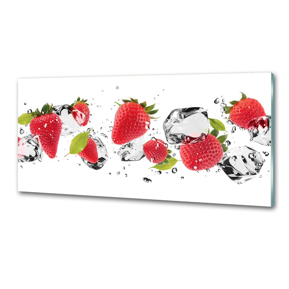 Kitchen splashback Strawberries and water