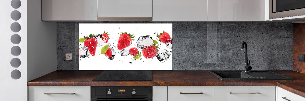 Kitchen splashback Strawberries and water