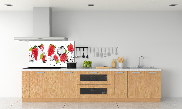 Kitchen splashback Strawberries and water