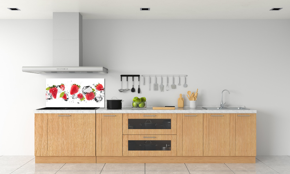 Kitchen splashback Strawberries and water